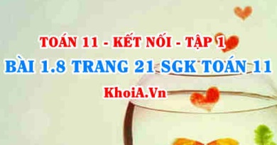 Bài 1.8 trang 21 SGK Toán 11 tập 1 Kết nối tri thức